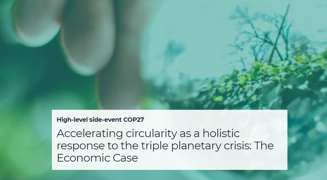 Join us for the <a href="/UNECE/">UNECE</a> “Accelerating circularity as a holistic response to the triple planetary crisis: The Economic Case” #COP27 side-event

📅Today, 10:30 - 12:00 (CET)

🔴LIVE 📹: youtube.com/watch?v=aObAyq…