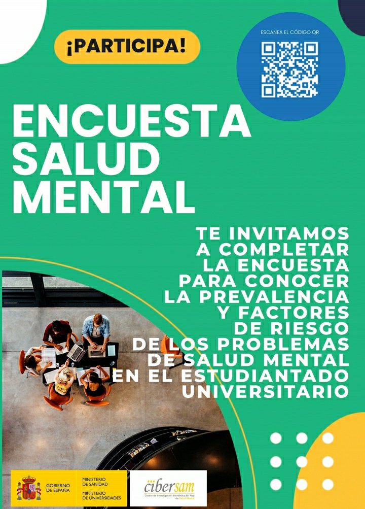 VEstudianteUCLM's tweet image. Participa en la 🇪 🇳 🇨 🇺 🇪 🇸 🇹 🇦  de  🇸 🇦 🇱 🇺 🇩  🇲 🇪 🇳 🇹 🇦 🇱  del estudiantado universitario
Colabora para:
✅conocer prevalencia d problemas
✅identificar necesidades
✅detectar grupos especialmente vulnerables
Fecha: hasta 14D incluido
encuestas.uv.es/index.php/1183…