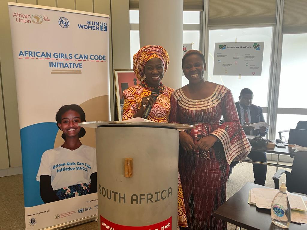unwomenAU's tweet photo. With the successful implementation of #AGCCI's 1st phase, the 11 Permanent representatives of its member states came together to create roadmaps for the 2nd phase!🙌🏽 #GirlcoderTech #Girls #STEM @AwaNdiayeSeck1 @AU_WGYD @ECA_OFFICIAL @ITUAfrica @BelgiumAddis @Siemens https://t.co/GK7RUEuwYU