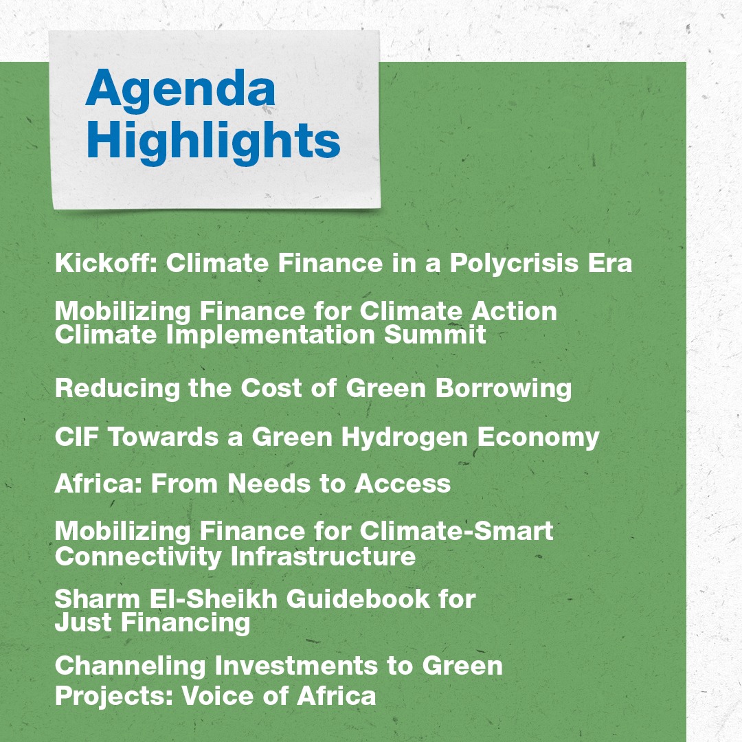 Today’s Agenda Highlights at #COP27

#TogetherForImplementation