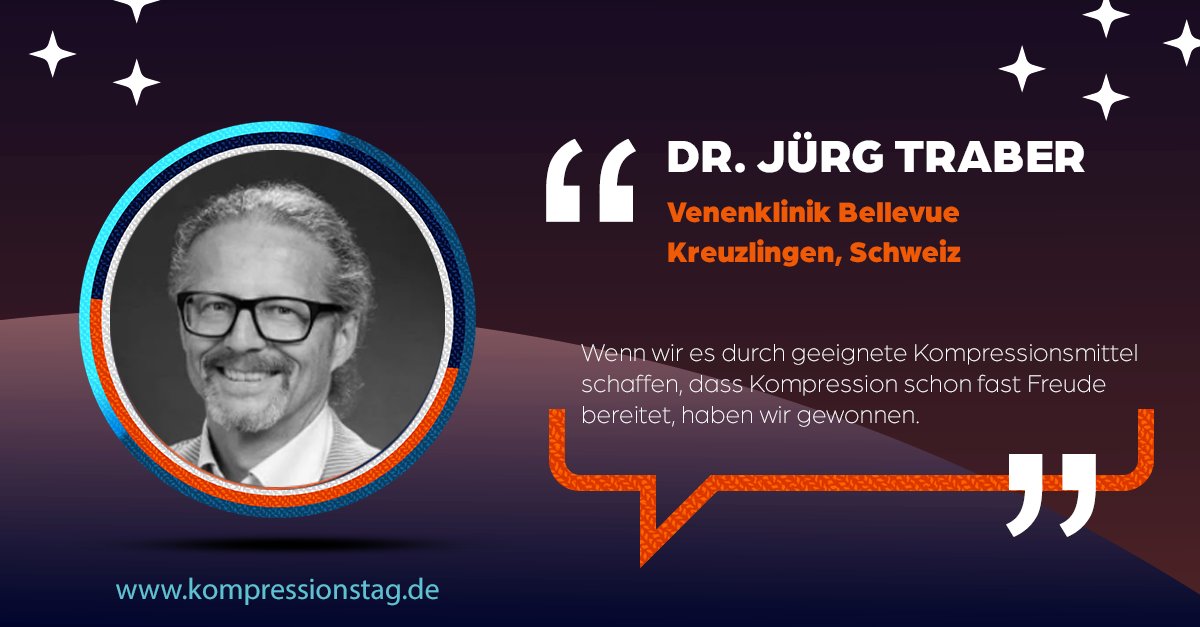 „Wenn wir es durch geeignete #Kompressionsmittel schaffen, dass Kompression Freude bereitet, haben wir gewonnen“, ist Dr. med. Jürg Traber überzeugt. Wie das gelingen kann, erfahren Sie am Ulkus- und Kompressionstag am 23.11.2022. Alle Infos unter: kompressionstag.de