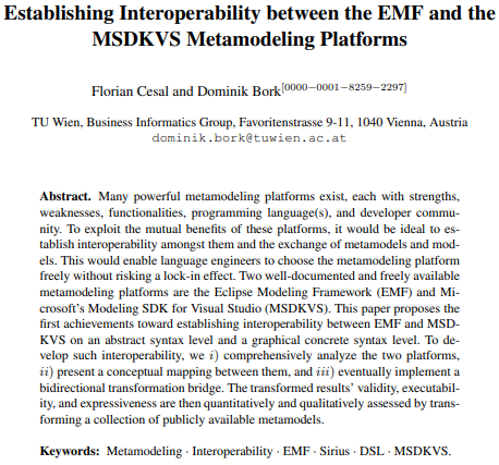 BorkDominik's tweet photo. Together with colleagues, I will also present some work on Enterprise Architecture Knowledge Graph Historization
📜👉https://t.co/DEi3Zw5qhi
 and Interoperability between #MSDKVS and #EMF
📜👉https://t.co/8NGCTkmm7U https://t.co/HLETTPrzv1