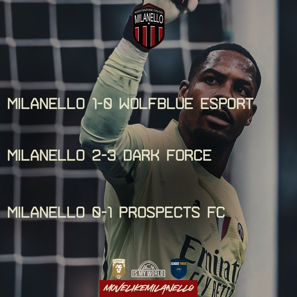 ๐ด ๐๐ ๐๐ฒ๐ต๐ช๐ท๐ฎ๐ต๐ต๐ธ โซ๏ธ (@acmilanello_) on Twitter photo โฝ๏ธ| <a href="/OfficialVPG/">Virtual Pro Gaming</a> Match Day 7๏ธโฃ Results
๐| <a href="/VPGEurope/">Virtual Pro Gaming | Europe</a> | <a href="/VPGUK/">VPG UK Leagues</a>
๐๏ธ@ProspectsFC
โ0-1
๐๏ธ<a href="/DarkForceXI/">Dark Force ๎จ</a>
โ2-3
๐๏ธ<a href="/EsportWolfblue/">Wolfblue Esport</a>
โ
1-0
๐จ<a href="/ClassicKatyy/">ClassicKatyy โ๏ธ</a>
#MoveLikeMilanello #MLM #ACM โฝ๏ธ| <a href="/OfficialVPG/">Virtual Pro Gaming</a> Match Day 7๏ธโฃ Results
๐| <a href="/VPGEurope/">Virtual Pro Gaming | Europe</a> | <a href="/VPGUK/">VPG UK Leagues</a>
๐๏ธ@ProspectsFC
โ0-1
๐๏ธ<a href="/DarkForceXI/">Dark Force ๎จ</a>
โ2-3
๐๏ธ<a href="/EsportWolfblue/">Wolfblue Esport</a>
โ
1-0
๐จ<a href="/ClassicKatyy/">ClassicKatyy โ๏ธ</a>
#MoveLikeMilanello #MLM #ACM