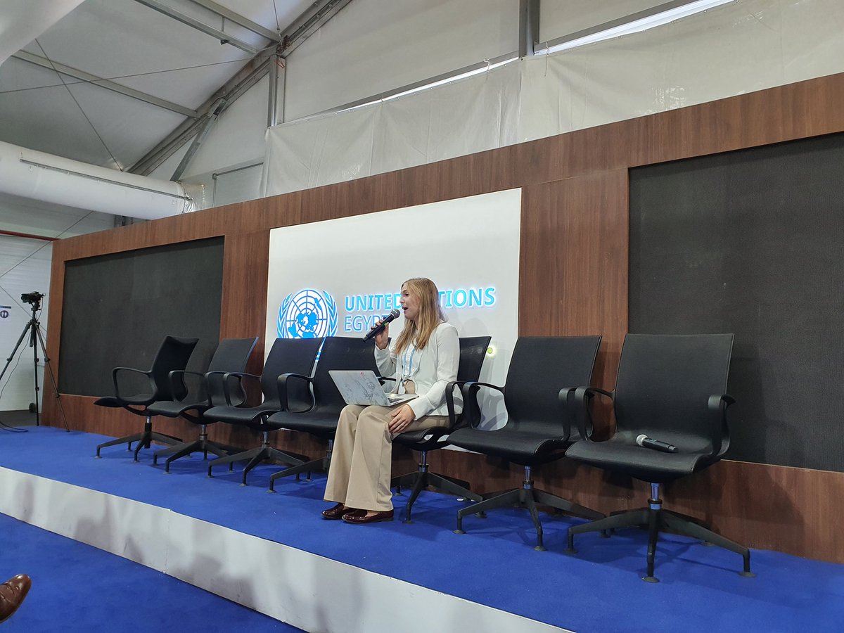 drsianhenley's tweet photo. Truly inspiring &amp; uplifting to see our project on #children &amp; #climate change with @UNICEF used to underpin policy decisions &amp; #ClimateFinance at #COP27! Excellent talk from @sophhlee &amp; strong call to #ClimateAction from #Egypt &amp; #EU ministers! @dataforchildren https://t.co/hbYJpkb73p