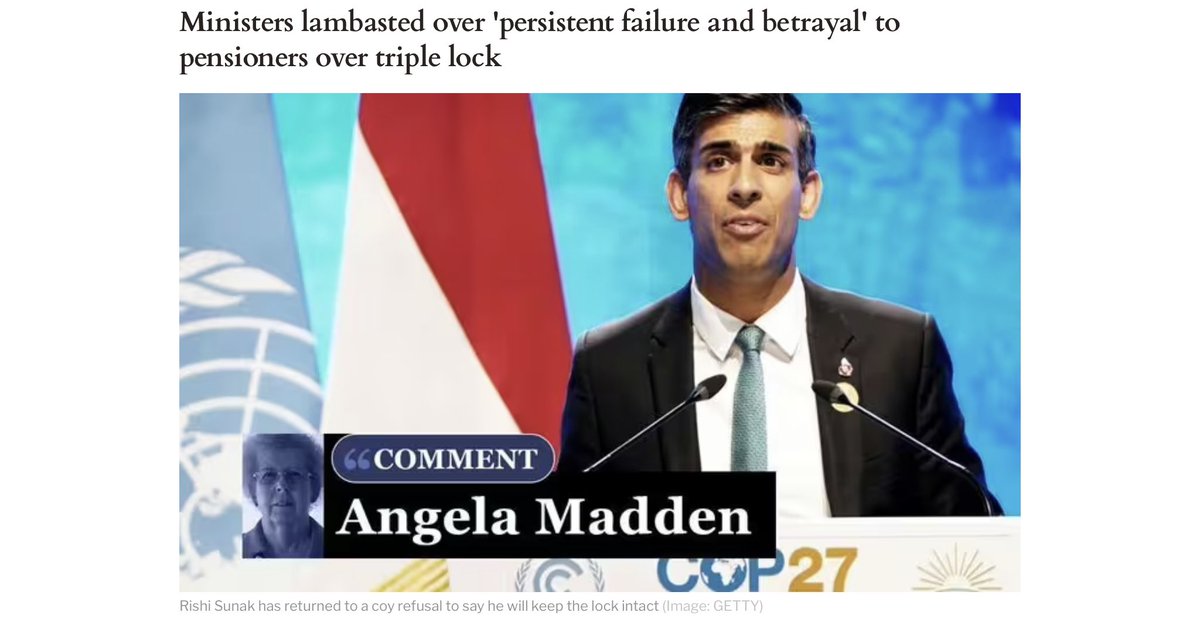 WASPI_Campaign's tweet image. Ministers lambasted over 'persistent failure and betrayal' to pensioners over triple lock express.co.uk/comment/expres…