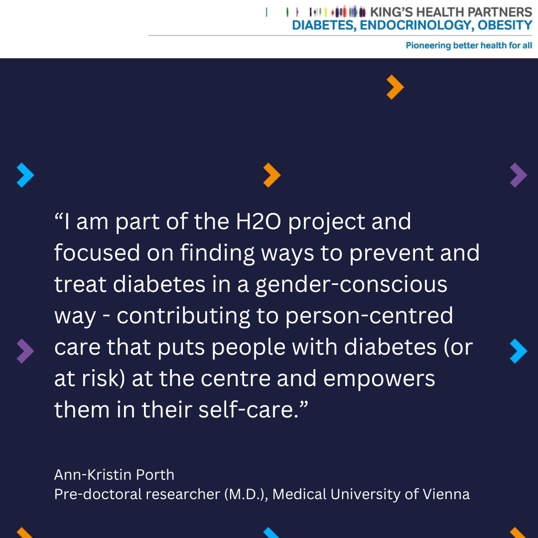 🌎Our colleague Ann-Kristin a PhD candidate at the Division of Endocrinology & Metabolism at @MedUni_Wien explains how her work with @imi_h2o will benefit patients with diabetes. Read more about H2O👉 health-outcomes-observatory.eu #WorldDiabetesDay on 14 November @kingshealth