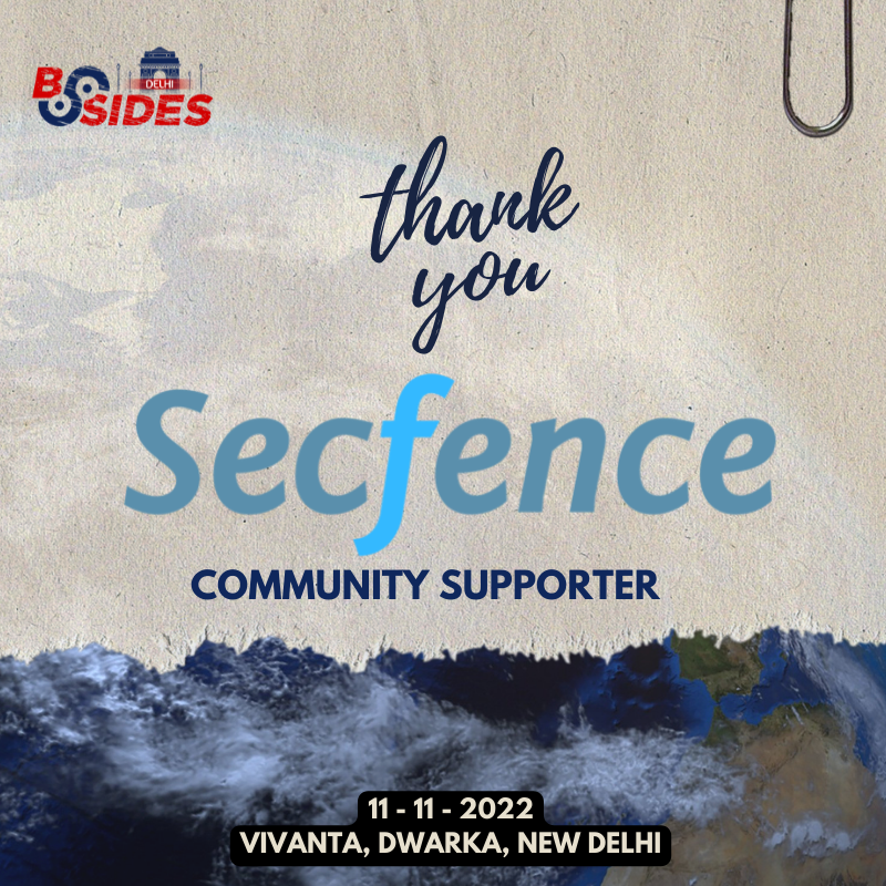 bsidesdelhi's tweet photo. Thank you @secfence for being our Community Supporter !! 🙏🏼

2 days to go !! 

#securitybsides #bsidesdelhi #bsidesdelhi2022 #sponsors https://t.co/waz7XYoGa3