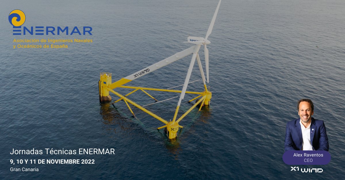We will be participating in the "Jornadas Técnicas <a href="/enermar_aine/">ENERMAR</a> 2022" and presenting our installed X30 #FloatingWind platform in the Canary Islands!

Our CEO, <a href="/RaventosAlex/">Alex Raventos</a>, will be providing an overview of the project including our installation process.

See you there!