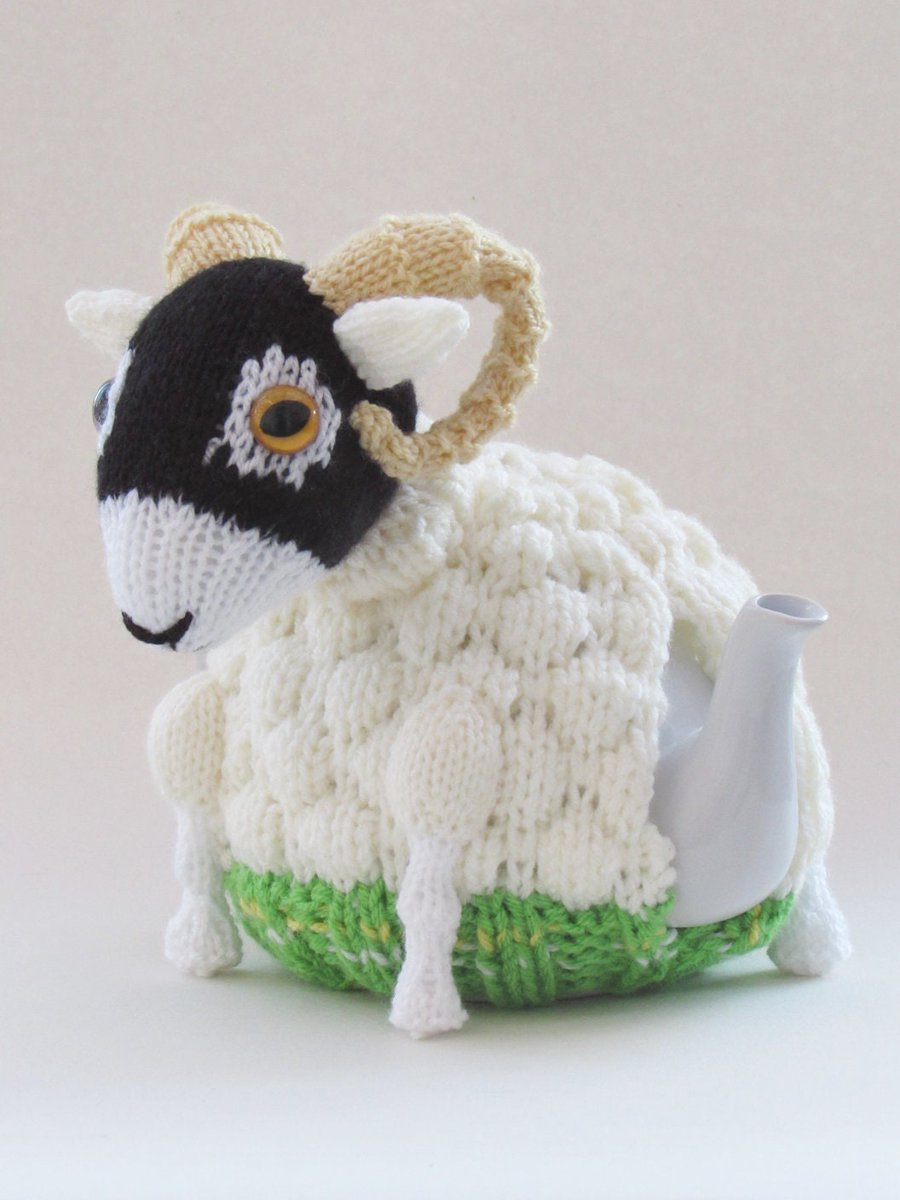 TeaCosyFolk's tweet photo. Cute Swaledale Sheep Tea Cosy Knitting Pattern https://t.co/re3bzrddgM #easter #knitting #swaledalesheep #swaledale #sheepteacosy #yorkshire #yorkshiretea #knitasheep #bubblestitch https://t.co/WeCvOgL2ZY