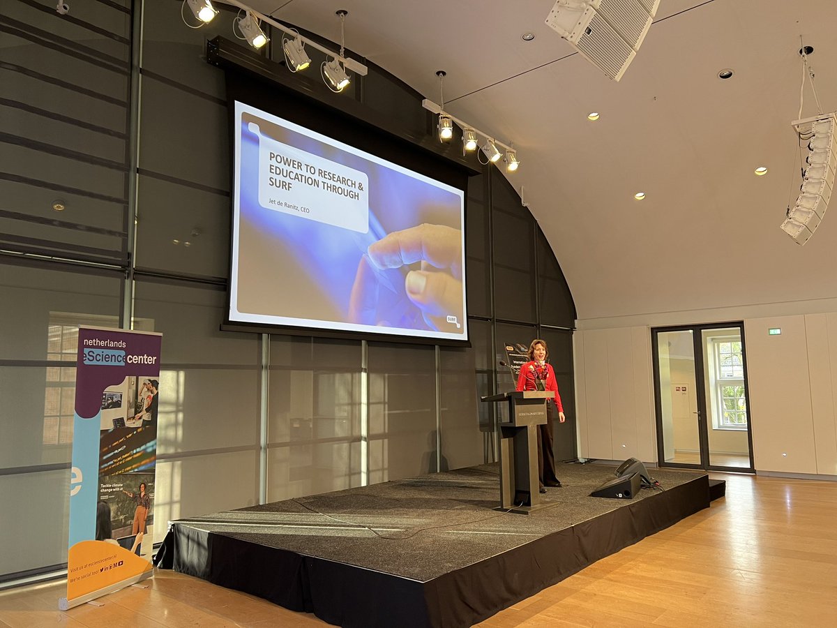 eScienceCenter's tweet image. Good morning Day✌️. So grateful that @SURF_NL CEO @JetdeRanitz is joining our workshop to welcome our global participants. She sheds light on SURF’s role in driving innovation and research through their expertise and services. 🫶 #fundresearchsoftware