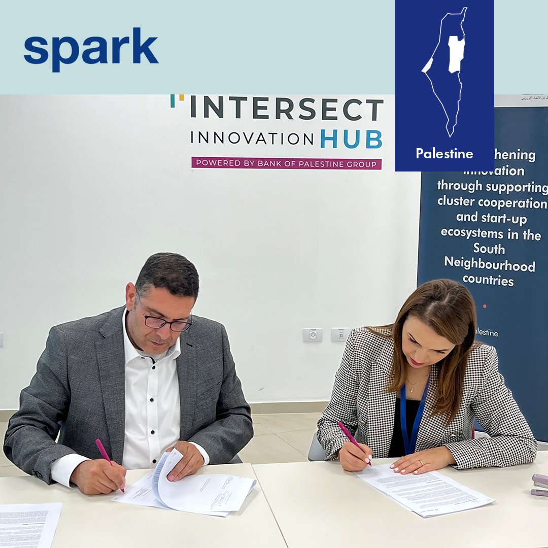 SPARKorg's tweet photo. SPARK Palestine is proud to sign a new agreement with Intersect Innovation Hub in cooperation with @villagecapital and @IbtikarFund✍️
This agreement is to provide capacity building and support the innovation support organisations in #Palestine. ✨

#SPARKinPalestine https://t.co/s3ae9G5j2S