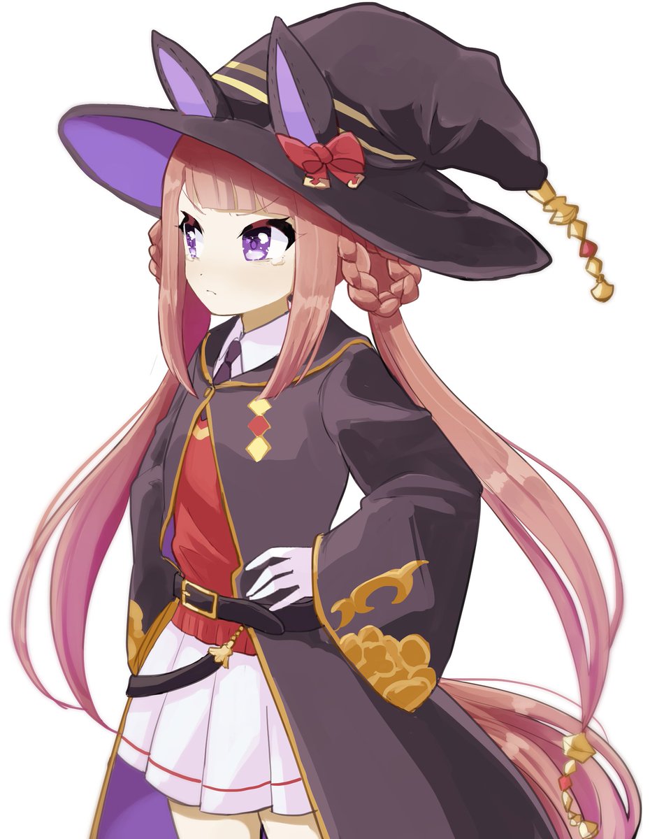 sweep tosho (umamusume) 1girl solo animal ears hat tail witch hat purple eyes  illustration images