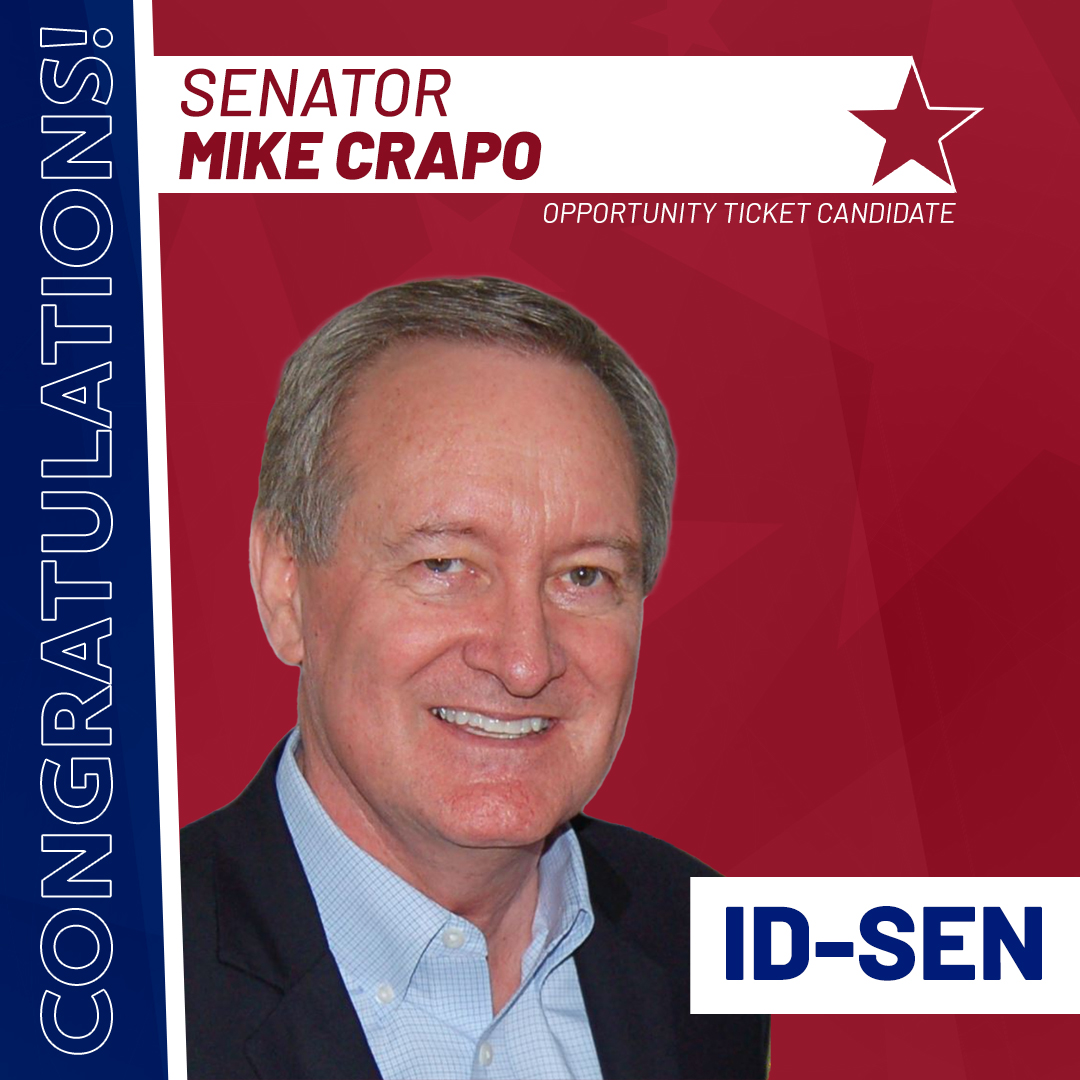 votetimscott's tweet photo. Congratulations to @crapoforsenate on his well-deserved re-election win!
He has always been a strong, common-sense conservative who fights hard for Idaho families, and I know he will continue to work to preserve the American Dream alongside me in the Senate. #IDSen https://t.co/PeSm3cHiTo