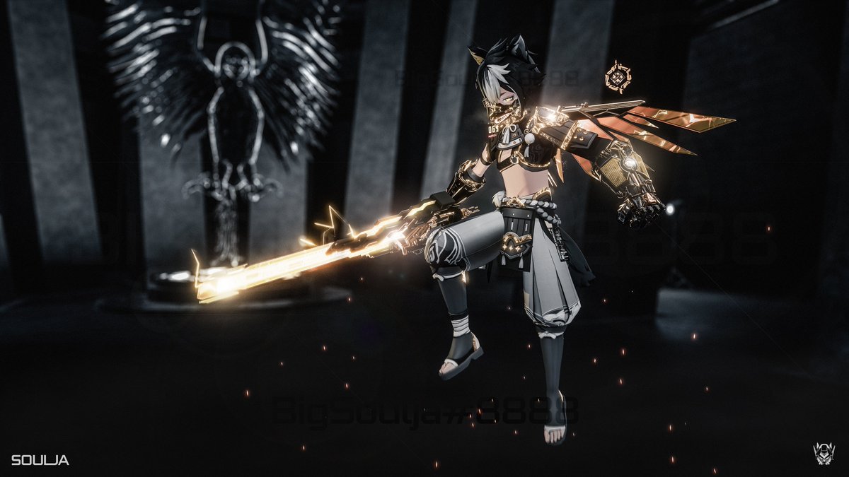 BigSouljaTV's tweet photo. My personal Gorou avatar I have been working on since he was just a leaked picture from HoYoverse. The most ambitious avatar project I have ever worked on for sure. Genshin meets Cyberpunk. #原神 #Gorou #GenshinImpact #vrchatphotography #Cyberpunk2077 #LeagueOfLegends #ゴローズ https://t.co/ekvNsIay7N