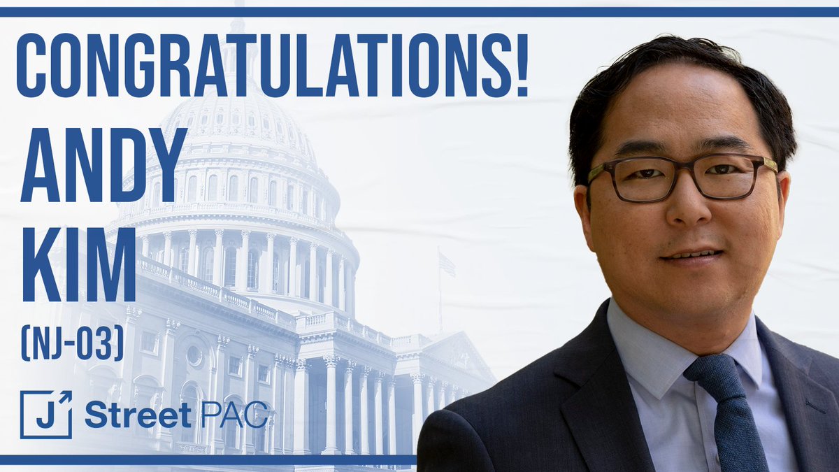 jstreetdotorg's tweet photo. Congratulations to @AndyKimNJ in #NJ3! This is an important victory for our democracy and we're proud to count him as an ally in Congress. https://t.co/zJfddVufs8