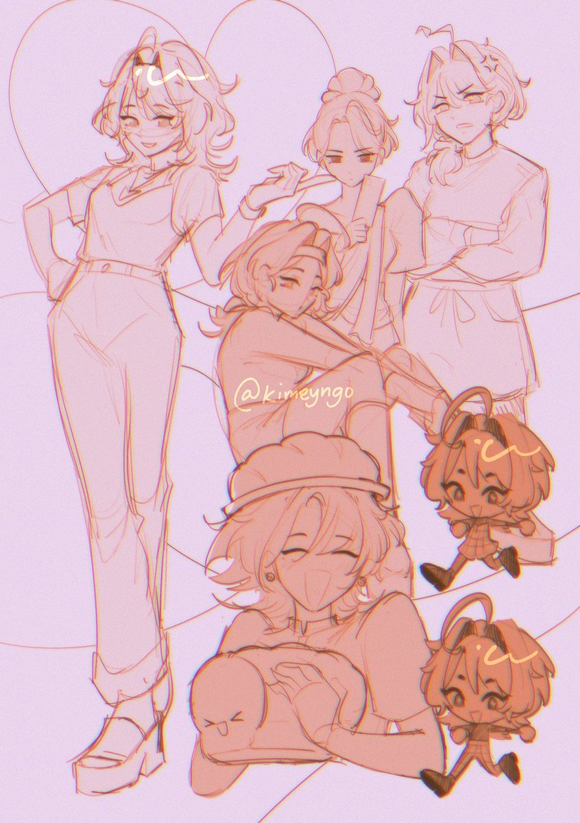 「[#a3oc] sketches from last night 」|kyu 🥭 🔜 ONLive Conのイラスト