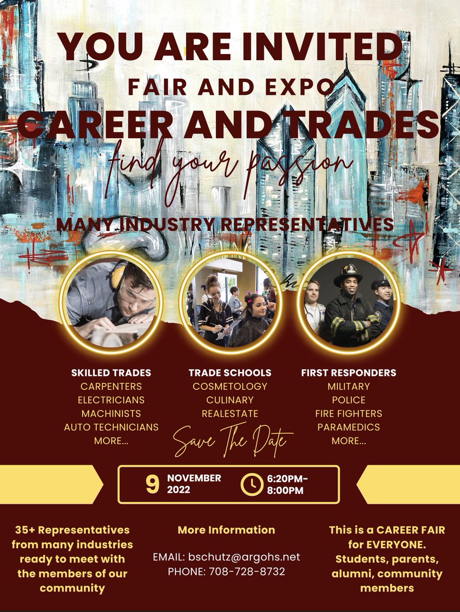 Come check out the Career and Trades Expo tomorrow night from 6:30 - 8pm
