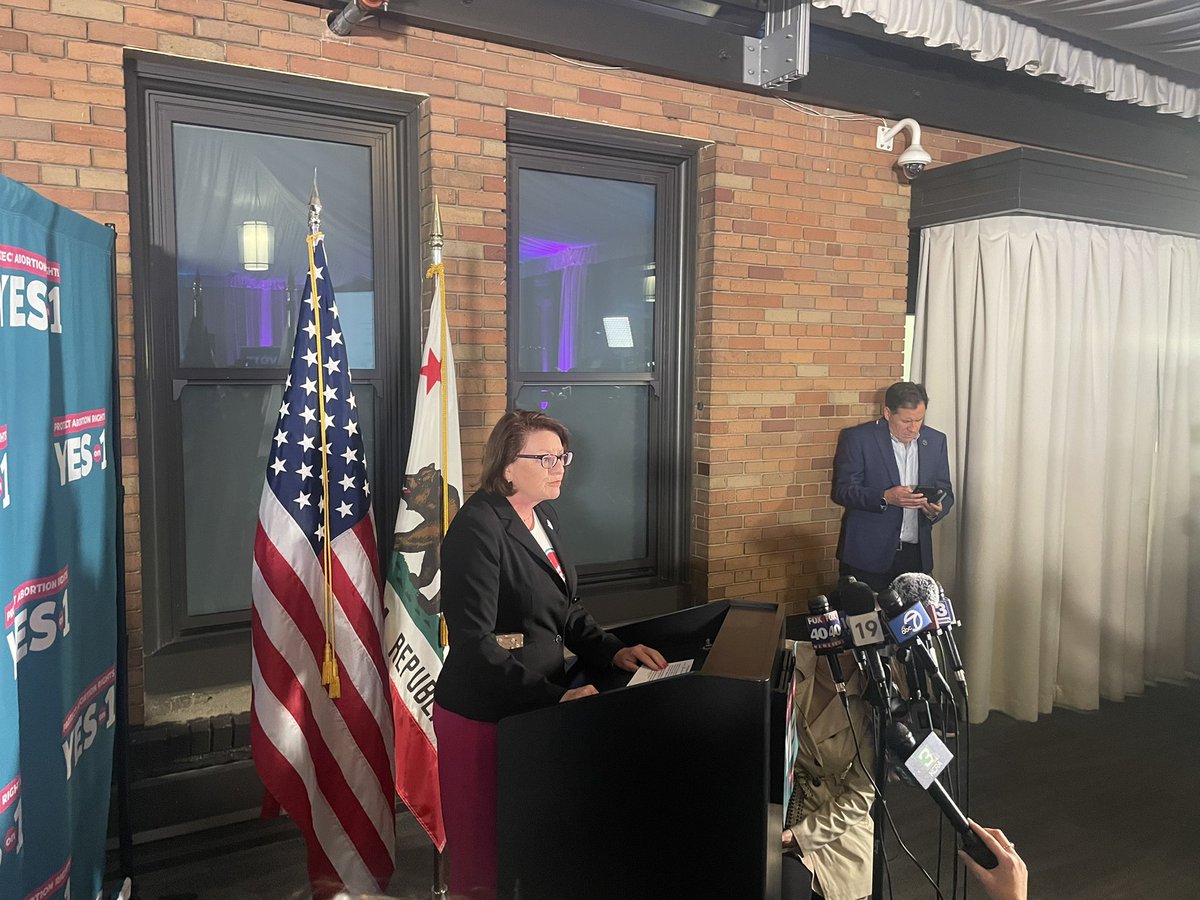California Senate leader <a href="/toniatkins/">Toni G. Atkins</a> declaring victory for Prop 1, which adds the right to an abortion and contraception to the state constitution. She says CA voters sent a “loud, clear message: we will not go backwards.”