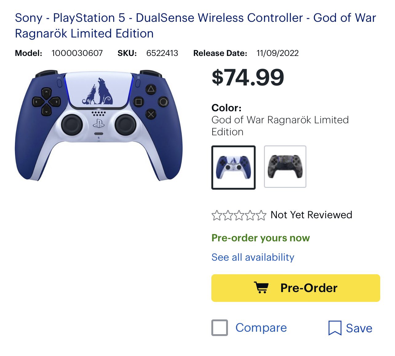 God of War Ragnarok PS5 DualSense Controller preorders are now open