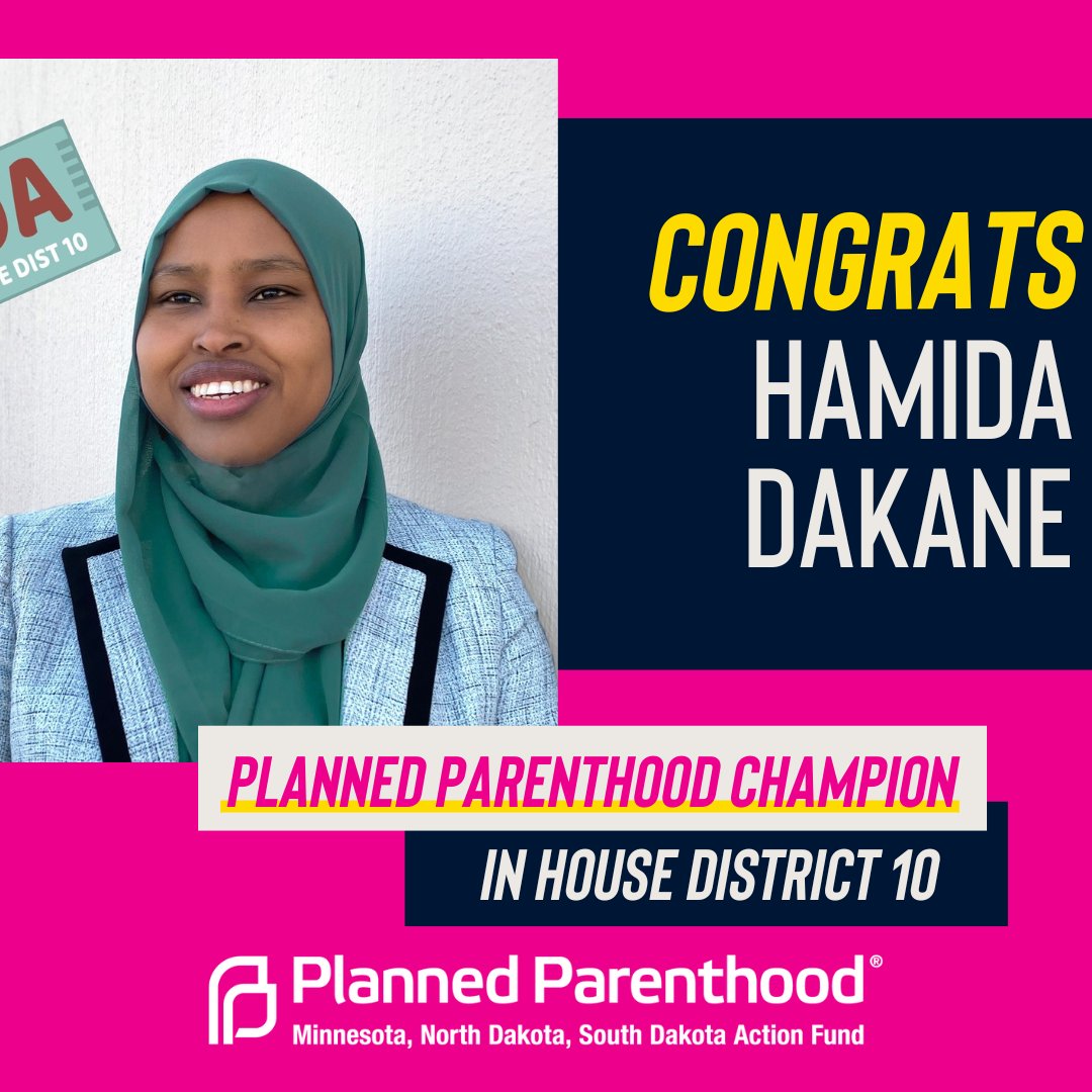ppNoDak's tweet photo. YES! Huge congratulations to @Hamida4ndhouse for being elected to House District 10! Thank you for committing to protect reproductive freedom for all North Dakotans. https://t.co/LstIjDnTLQ