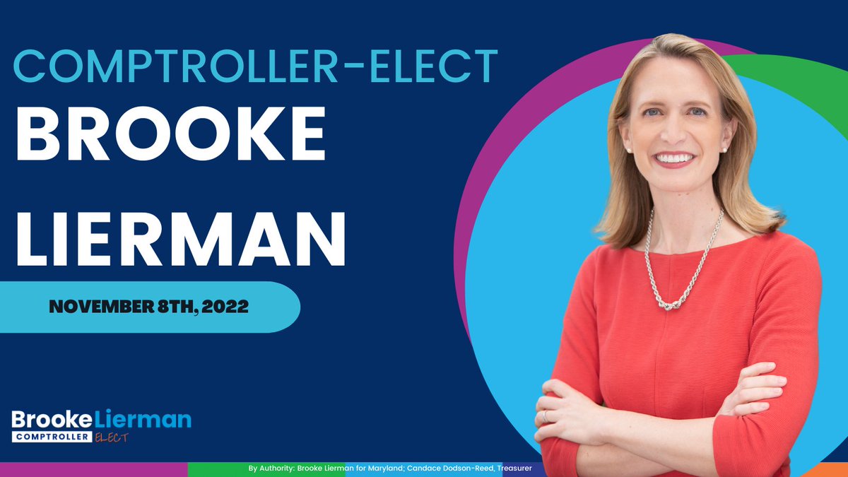 BrookeELierman's tweet image. I am so humbled and honored to be your Comptroller-elect! I just received a gracious call from County Executive Glassman and I am grateful for his willingness to ensure we have a united Maryland.
