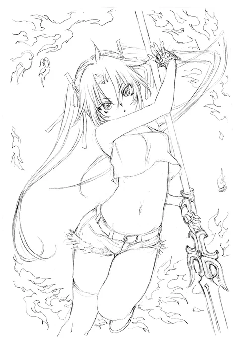 メインヒロインの一人で朱音のラフです✨
今回は朱音の活躍回でもあるのでイラスト描いてます～♪
#落ちこぼれ退魔師は異世界帰りで最強となる
#コミックヴァルキリー 