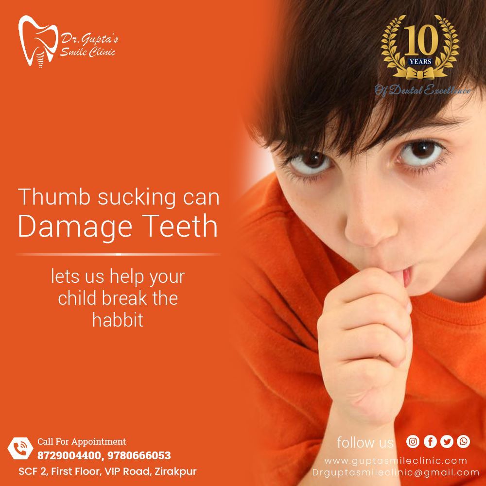 Thumb sucking can really damage the teeth #oralhabit #thumbsucking #oralcaretips #dentalcareclinic #kidsdentist #dentaltreatment #dentist #bestdentalclinic #bestdentist #viproad #zirakpurdentist
