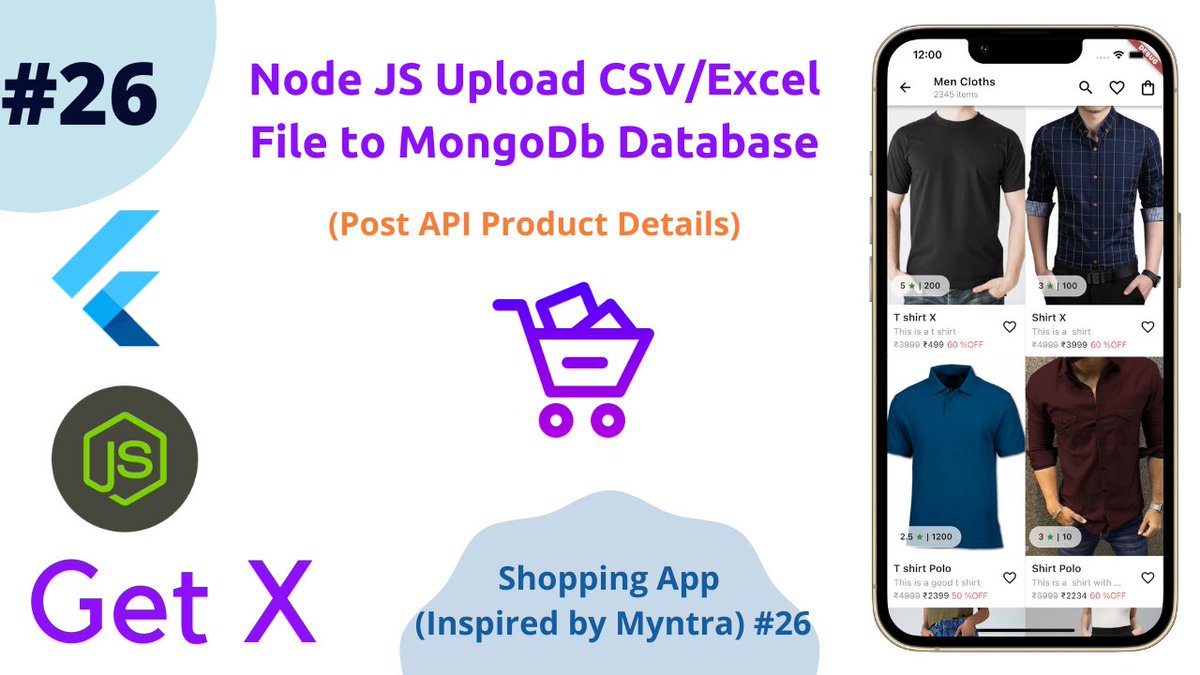 DevStack06's tweet image. How to Import CSV/excel File Records in MongoDB with Node/ExpressJS || Multer || Myntra clone #26
Full stack myntra series Link: youtu.be/1iA7Xu5JU-E
#NodeJS #javascript #FullStackDeveloper #FullStack #appdevelopment #appdeveloper #AppDev