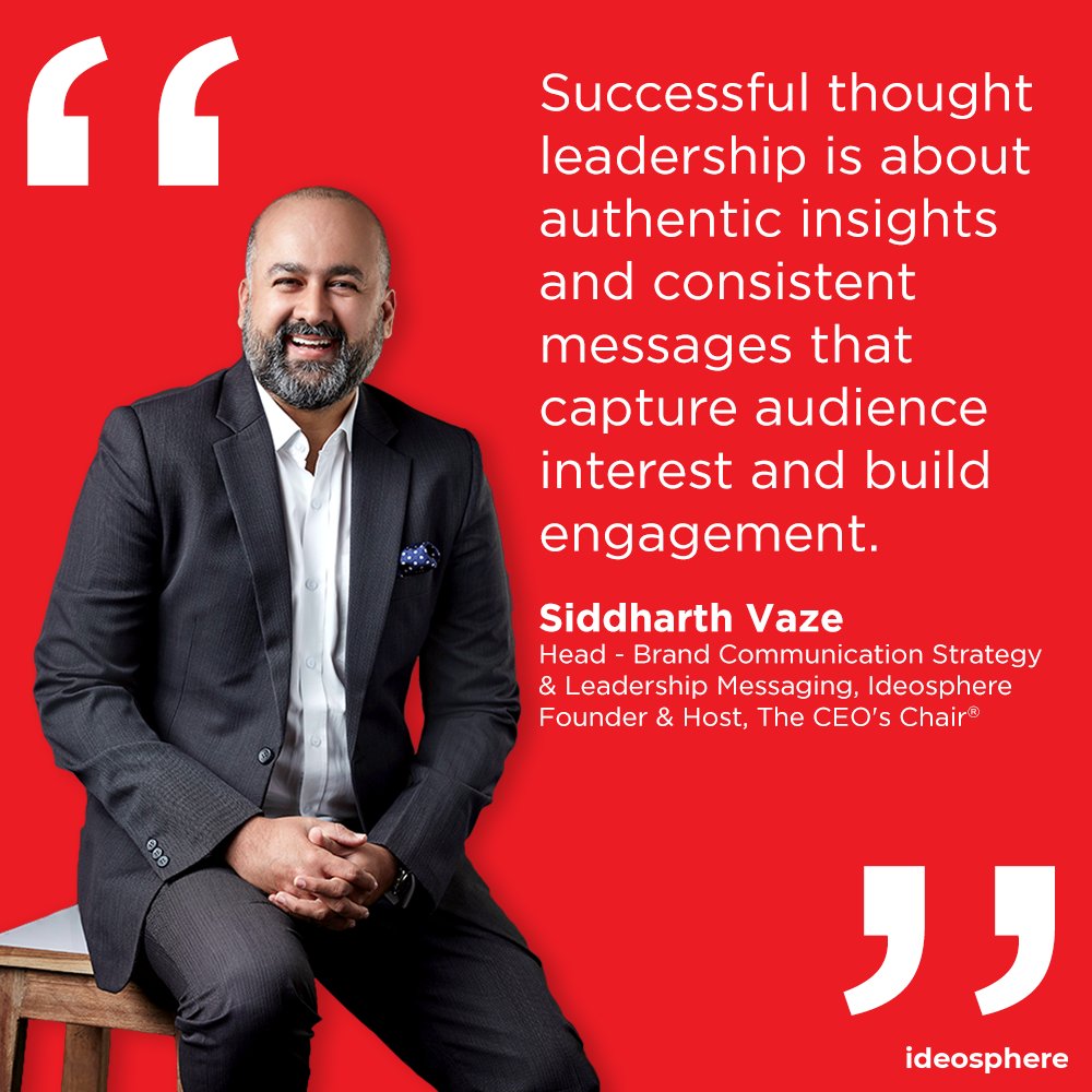IdeoInsider's tweet photo. An amazing #speaker & a great #listener, meet @Siddharth_Vaze. With multi-domain experience & expertise, he has helped numerous global brands #grow stronger. However, his favourite brainchild is @TheCEOsChair, one of India’s first #business-focused talk shows.
#Ideotes https://t.co/675U4tCrhd
