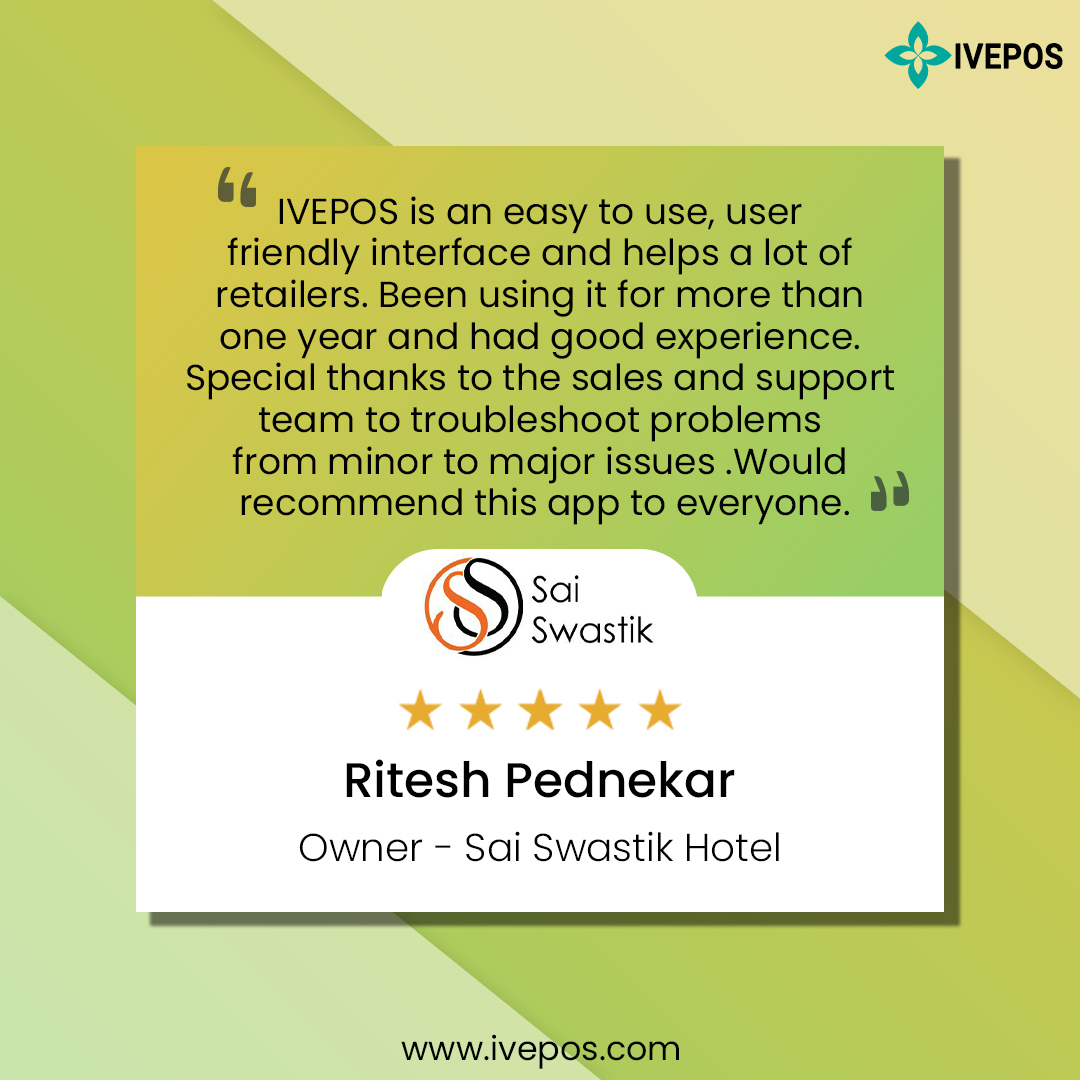 intuitionsys's tweet photo. See what Ritesh Pednekar owner of Sai Swastik Hotel, Nerul had to say about IVEPOS! π―
π Learn more about the software: https://t.co/W6Tc14mWQF
π Download our app now: https://t.co/kkG7td3Exf
#ivepos #SaiSwastikHotel #happycustomer #pointofsale #possoftware #restaurantpos https://t.co/PxbwwHl1Z2