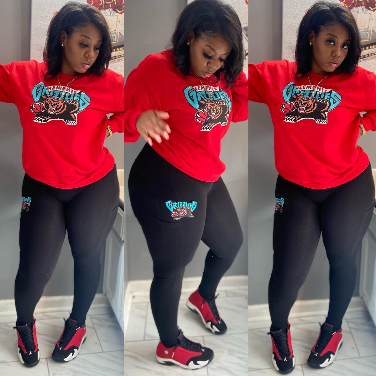 Excited to share the latest addition to my #etsy shop: Custom Grizzlies Set etsy.me/3A3gQG3 #red #christmas #black #athletic #pullover #longsleeve #sportsfitness #organiccotton #grizzley