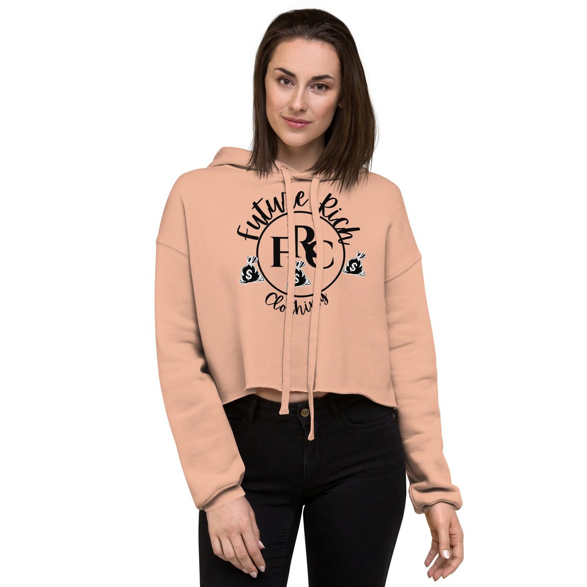 Excited to share the latest addition to my #etsy shop: Future Rich Crop Hoodie etsy.me/3G07nTG #silver #backtoschool #fathersday #blue #athletic #pullover #longsleeve #brandlogo #femaletshirt