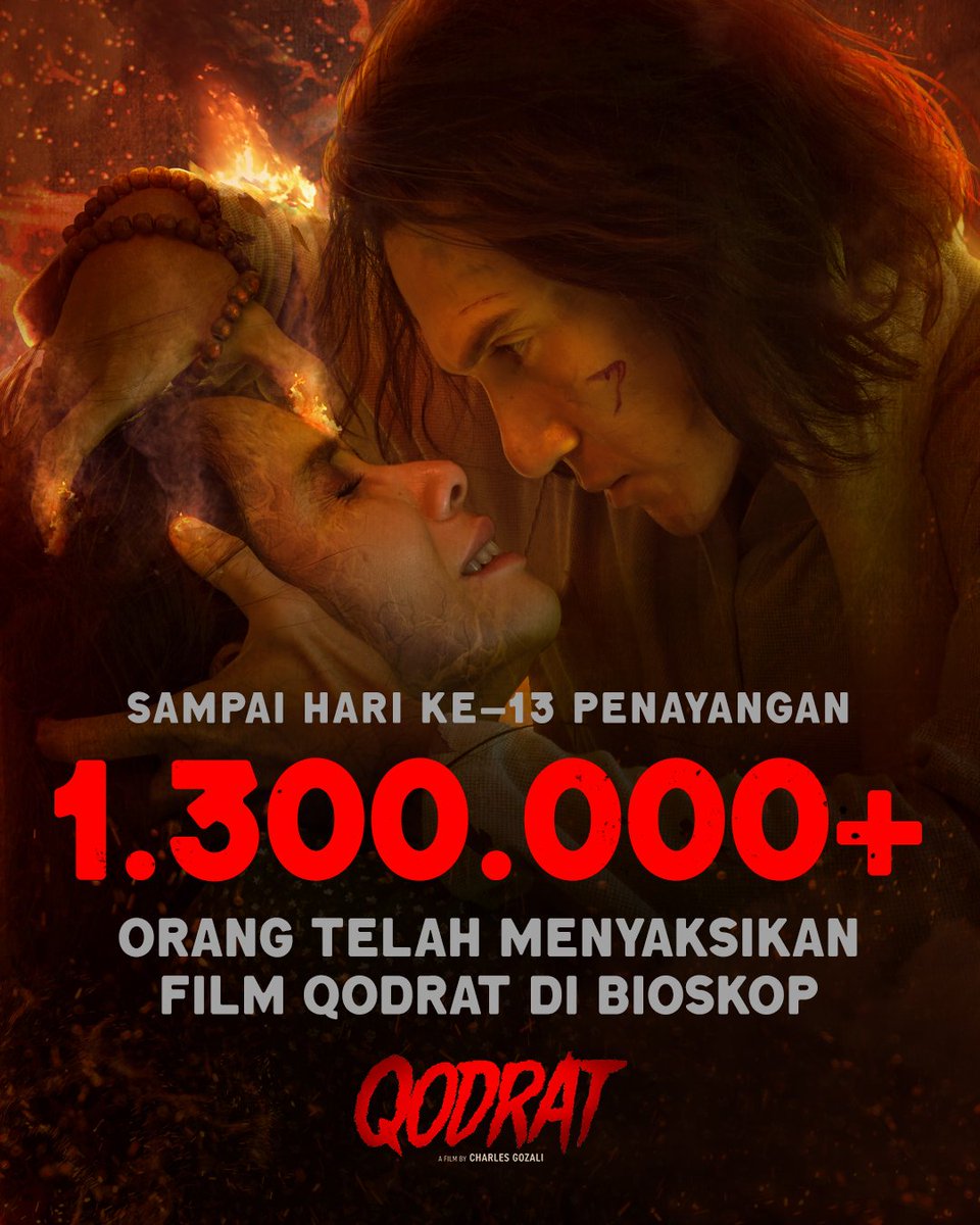 QodratMovie's tweet photo. Terima kasih tak terhingga untuk 1,300,000+ orang yang telah menyaksikan film Qodrat di bioskop.

Tonton hari ini, bareng temen-temen lebih seru!

#Qodrat https://t.co/CFPQWBdXFR