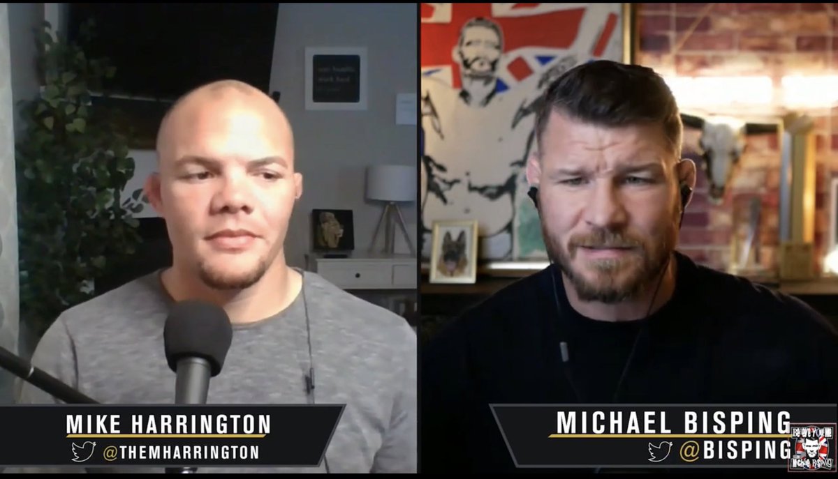 TheMMAChicks's tweet photo. Why does it say @lionheartasmith is Mike Harrington on the @BYMPod with @bisping lol? https://t.co/tAphoZTfjZ