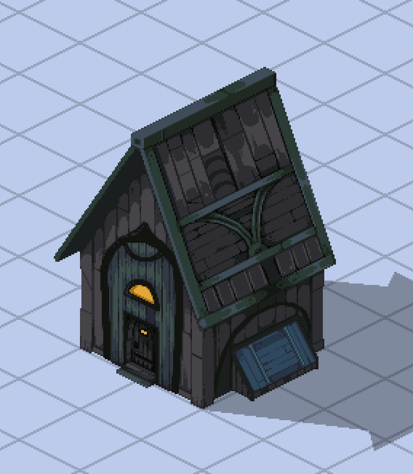 #isometric storage shed

Also, check out artstation.com/swart17, the concept artist for these buildings

#pixelart