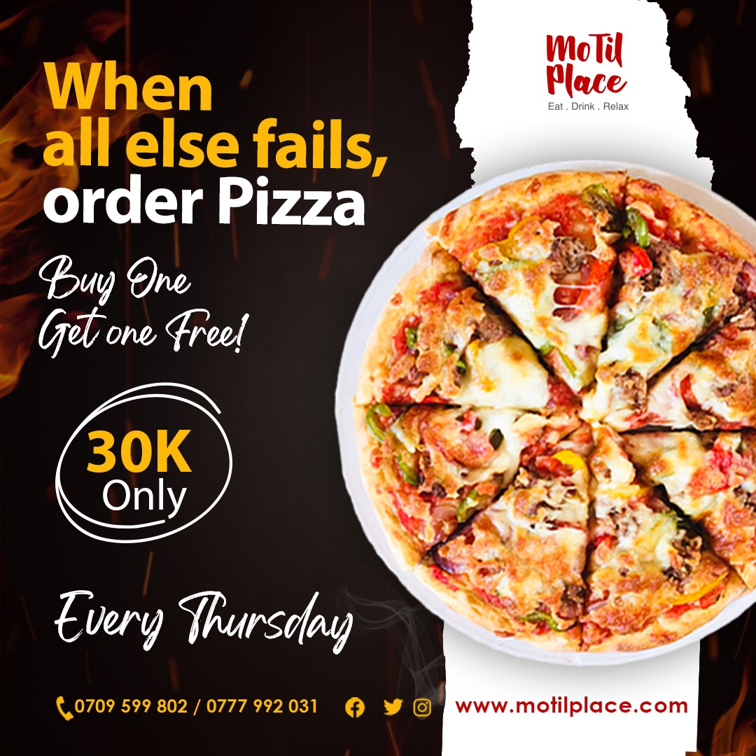 MotilPlace's tweet photo. The good thing about pizza is that you can use it as a real-time pie chart of how much you have left. For deliveries

Call or Whatsapp
at 0709599802/0777992031

#pizzalovers #deliver #order https://t.co/r15FTY3jp9