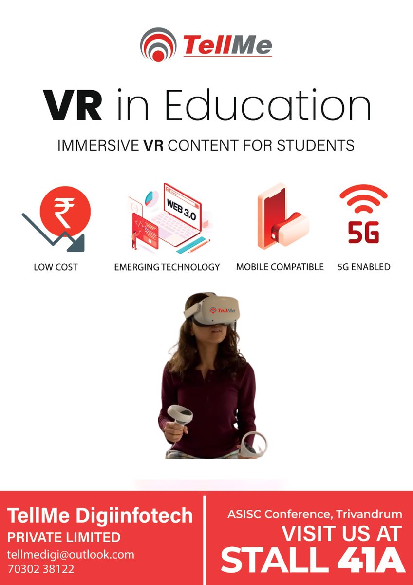 tellme_360's tweet photo. Tellme team participating #ASISC 65th Annual Conference at Trivandrum, Promoting VR in Education, Immersive VR Content For Students. 
Visit Us At Stall 41A

#vr #tellme_360 #incredibleindia #school #Education #Student #Trivandrum  #oculus #meta #edtech 
@TeamIndiacom https://t.co/aToFlCsE2q