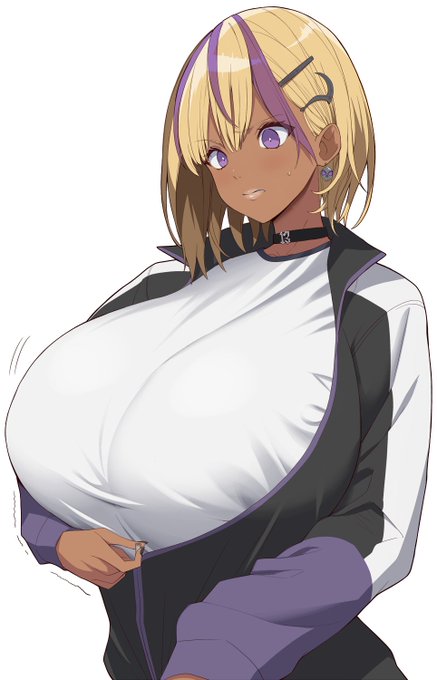 前が閉じない黒ギャル 