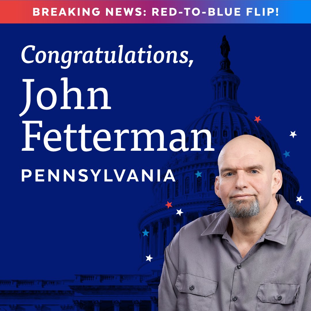 Senate Democrats (@dscc) on Twitter photo .<a href="/JohnFetterman/">John Fetterman</a> is a proven fighter for Pennsylvania.
Now, he’s headed to the U.S. Senate to continue the fight.
Congratulations, Senator-Elect Fetterman! #PASen .<a href="/JohnFetterman/">John Fetterman</a> is a proven fighter for Pennsylvania.
Now, he’s headed to the U.S. Senate to continue the fight.
Congratulations, Senator-Elect Fetterman! #PASen