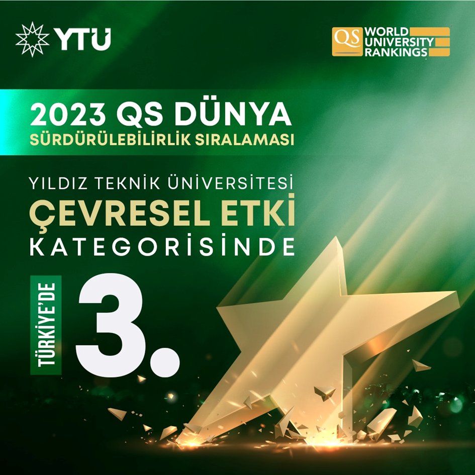 Bestami ÖZKAYA (@ozkaya_bestami) on Twitter photo <a href="/YildizEdu/">Yıldız Teknik Üniversitesi</a>, 2023 QS Dünya Sürdürülebilirlik Sıralaması Sürdürülebilir Kurumlar Kategorisinde Dünyada ilk 100’e girerek 99. , Türkiye’de 2.,
Çevresel Etki kategorisinde ise Türkiye’de 3. sırada yer alarak yine büyük bir başarıya imza attı !
#SürdürülebilirYTÜ
#ARGEdeLiderYTÜ <a href="/YildizEdu/">Yıldız Teknik Üniversitesi</a>, 2023 QS Dünya Sürdürülebilirlik Sıralaması Sürdürülebilir Kurumlar Kategorisinde Dünyada ilk 100’e girerek 99. , Türkiye’de 2.,
Çevresel Etki kategorisinde ise Türkiye’de 3. sırada yer alarak yine büyük bir başarıya imza attı !
#SürdürülebilirYTÜ
#ARGEdeLiderYTÜ