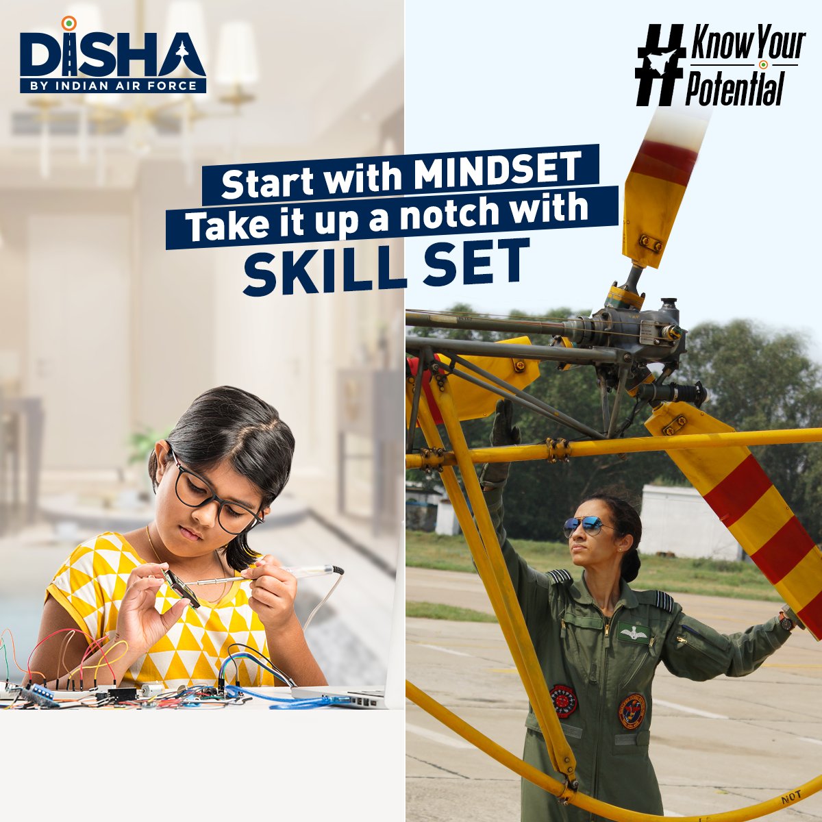 CareerinIAF's tweet photo. Mindset, habits and routines are the building blocks for success toward your future goals.
A career in the IAF is not a distant dream if you make the right choices and work on bettering your skill sets.
#CareerInIAF #IndianAirForce #DISHAbyIndianAirForce #KnowYourPotential https://t.co/wKTEOfXS8o
