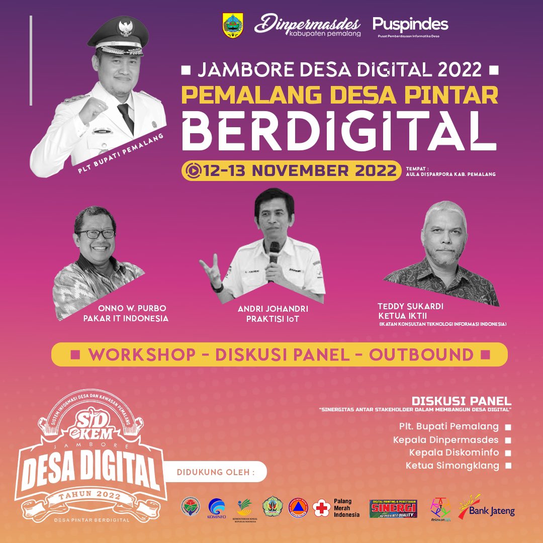 Jambore IT Desa 2022 Pemalang “DESA PINTAR Ber- DIGITAL”

#JamboreITDesa2022 #PemalangDesaPintarBerdigital