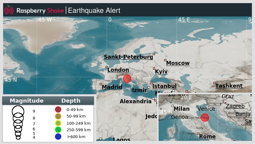 raspishakEQ's tweet photo. Preliminary M6.1 #Earthquake
ID: #rs2022wbetgb
28km/17miles from #Marotta, in #CentralItaly
2022-11-09 06:07 UTC
@raspishake network

Join the largest #CitizenScience #seismograph community ➡ https://t.co/Y5O0dh11Bd

EVENT ➡ https://t.co/OQrPKkYnkT https://t.co/Pw8nPBbFWa