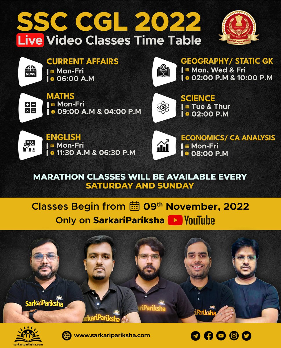 ParikshaSarkari's tweet photo. Dosto Aaj Se SSC CGL Ki Live Class Shuru Ho Chuki Hain 🤩. Classes Join Jrur Kare Aur SSC CGL Ko Crack Kare
Video Link - https://t.co/TkHF445Rn6

#ssccgl2022 #ssccgl #cgl2022 #timetable #classes #cgl #sarkaripariksha https://t.co/5JdUFfkxhX