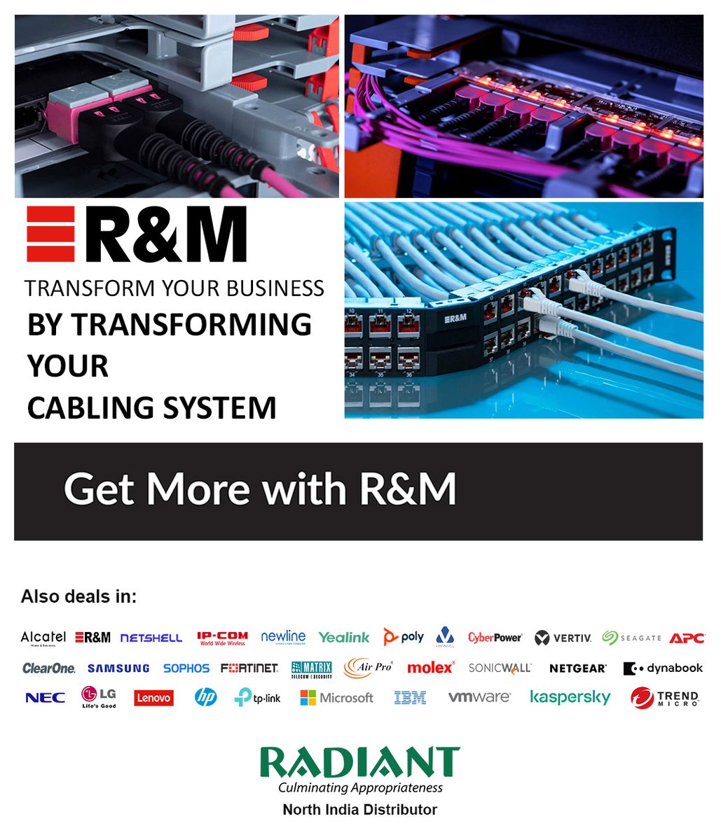 Radiant_in's tweet photo. R&M: Connectivity that matters !
Learn more: ๐ https://t.co/szlAhB27rM
.
.
.
#R&M #structuredcabling #structurecables #RDM #cablingsolutions #cablingsystemservices #CAT6 #CAT6A #CAT5E #SpliceConnector #Radiant #OpticalFiberCables #Faceplate #ServerCabinets #CableManager https://t.co/kJzrQBxPeG