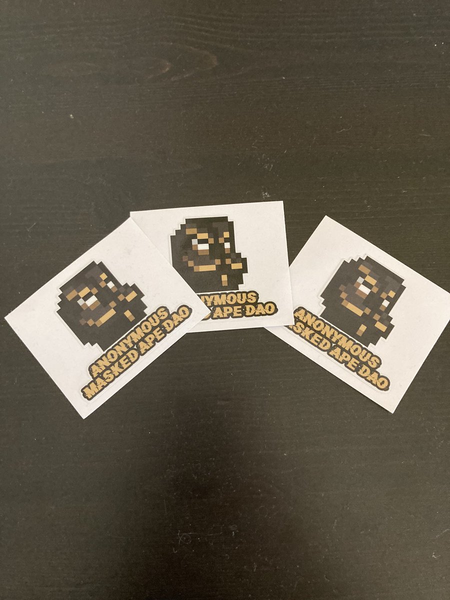 HUGE shoutout to <a href="/JDI69_Y/">JDI69²</a> , thanks so much for these insane looking IRL <a href="/MaskedApeDAO/">MaskedApe DAO</a> stickers!!! They look so dope bro! What a legend!!