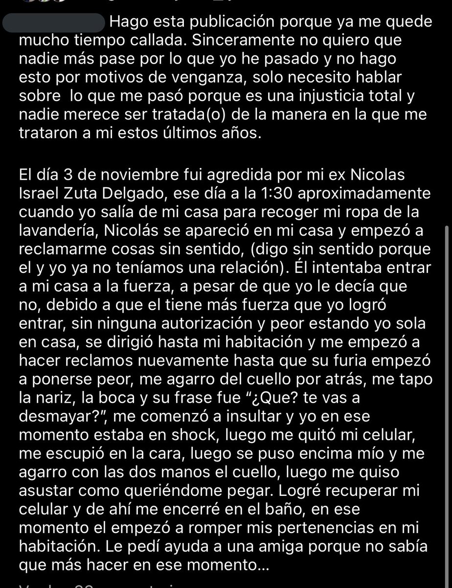 maricieloser's tweet photo. Que sea de conocimiento público que NICOLAS ISRAEL ZUTA DELGADO es un abusador y potencial feminicida. Adjunto testimonio, capturas y la denuncia la víctima. https://t.co/EpX4mWZYPz
