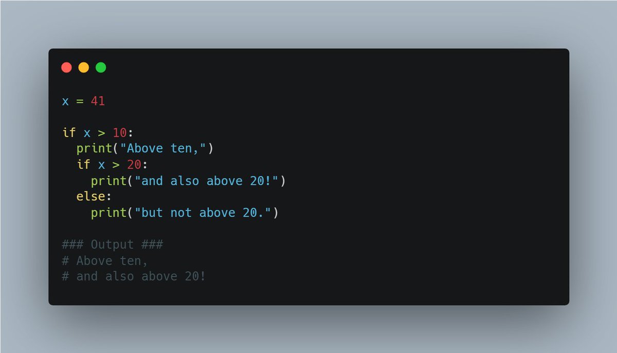 Day 9 of #60daysOfMachineLearning 🔵 Python Conditions and If Statements ...