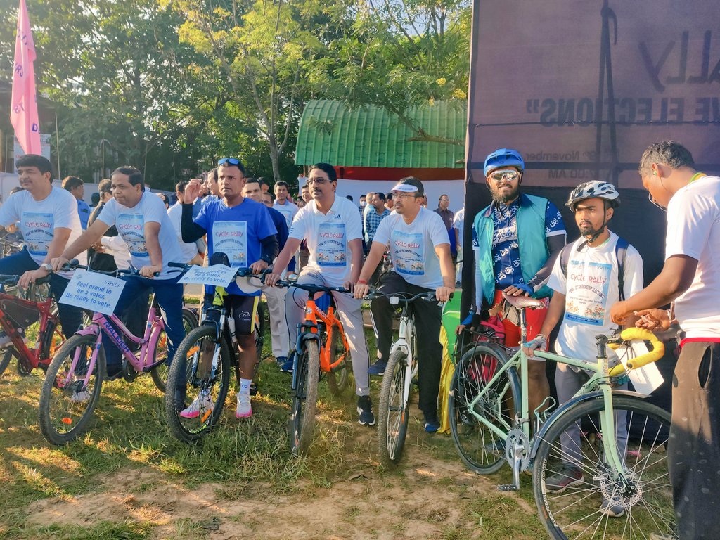 BicycleMayorAgt's tweet photo. “It is time for politicians &amp; administrators to talk about investing and developing #cycling #infrastructure when they talk about various developmental issues,” Flaggedoff byrespected @kirangitteias @DMWest_Tripura
#pedalforparticipativeelections @syknit @ChakmaTarit @AgartalaCF https://t.co/U1VH4OfBFk