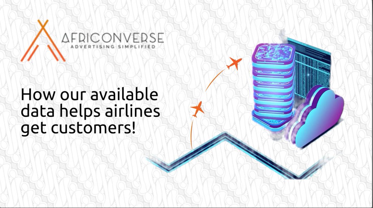 AfriConverse's tweet photo. For a great competitive advantage, smart airlines are today leveraging data insights...
Read more >> https://t.co/ZcTgmYTQSK
#Africonverse #Komposure #Tanzania #Zambia #Ghana #Nigeria #Cameroon #SA #Uganda #Ethiopia #Rwanda #Kenya #advertisingplatform #database #datainsigts https://t.co/NBSf8yXG23